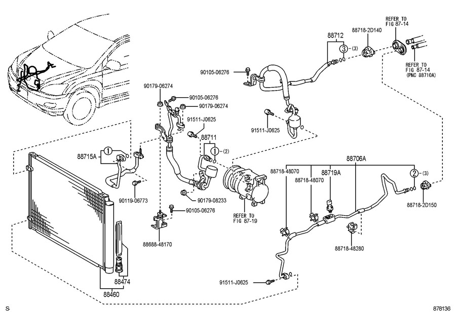 2004 LEXUS RX330 HEATING & AIR CONDITIONING - COOLER PIPING