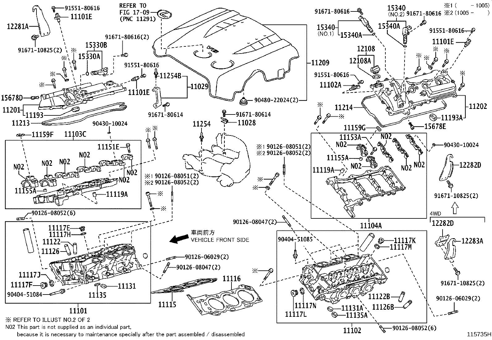 Diagram CYLINDER HEAD for your Lexus